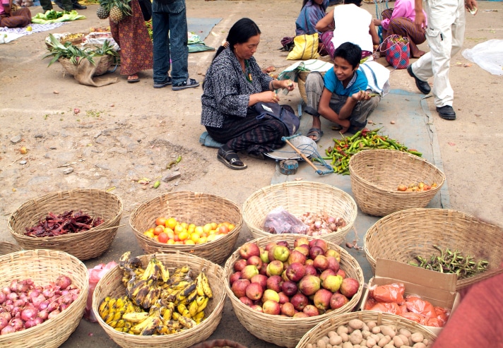 Markt auf einer Bhutan-Reise